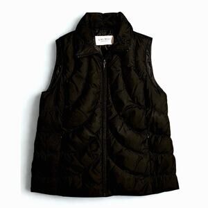 Nine WestQuilted Black Puffer Vest Women’s Size M Zip Front Lightweight Jacket